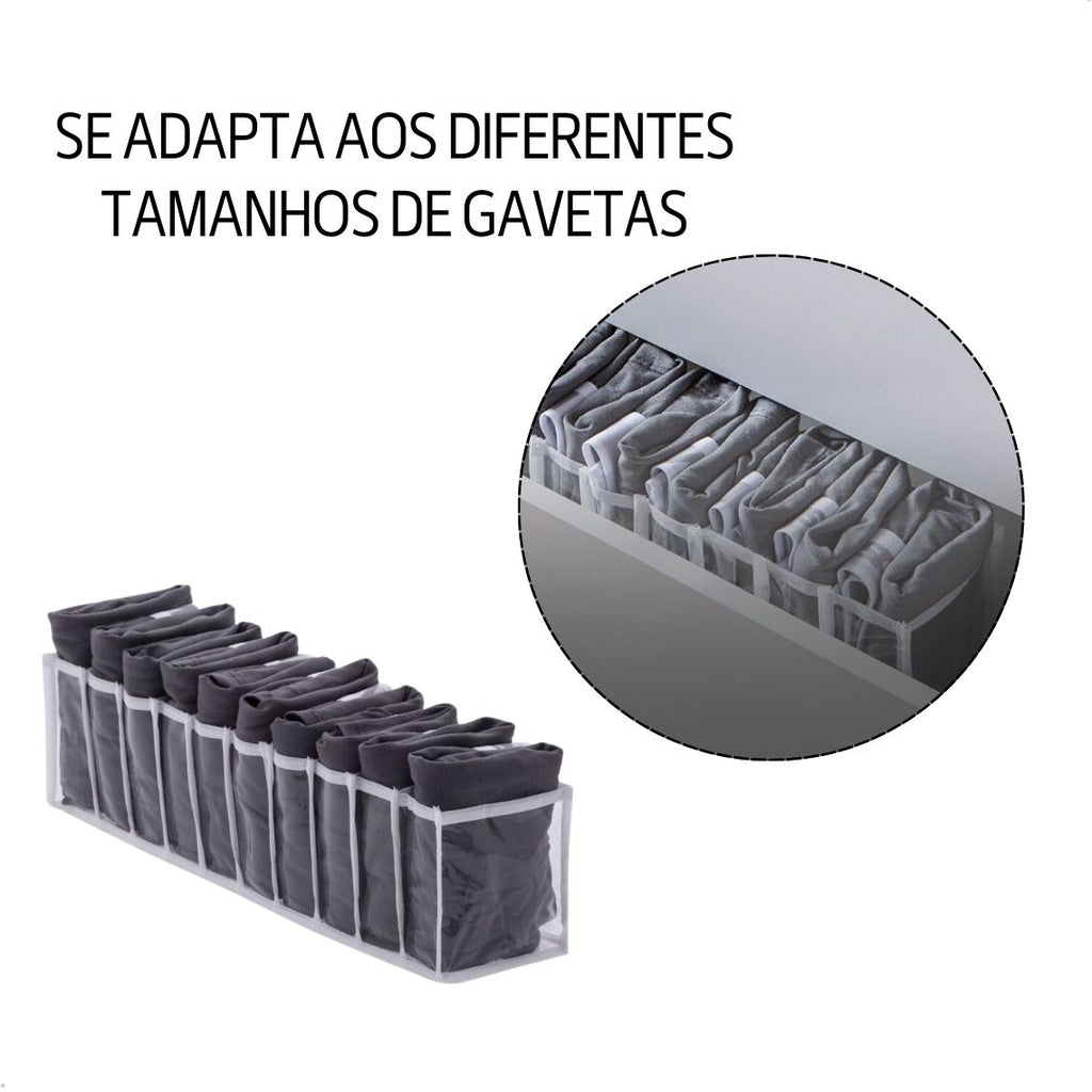 Kit 4 Colmeias Organizadoras Gaveta 40x10x10cm Transparente