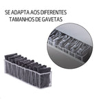 Kit 4 Colmeias Organizadoras Gaveta 40x10x10cm Transparente