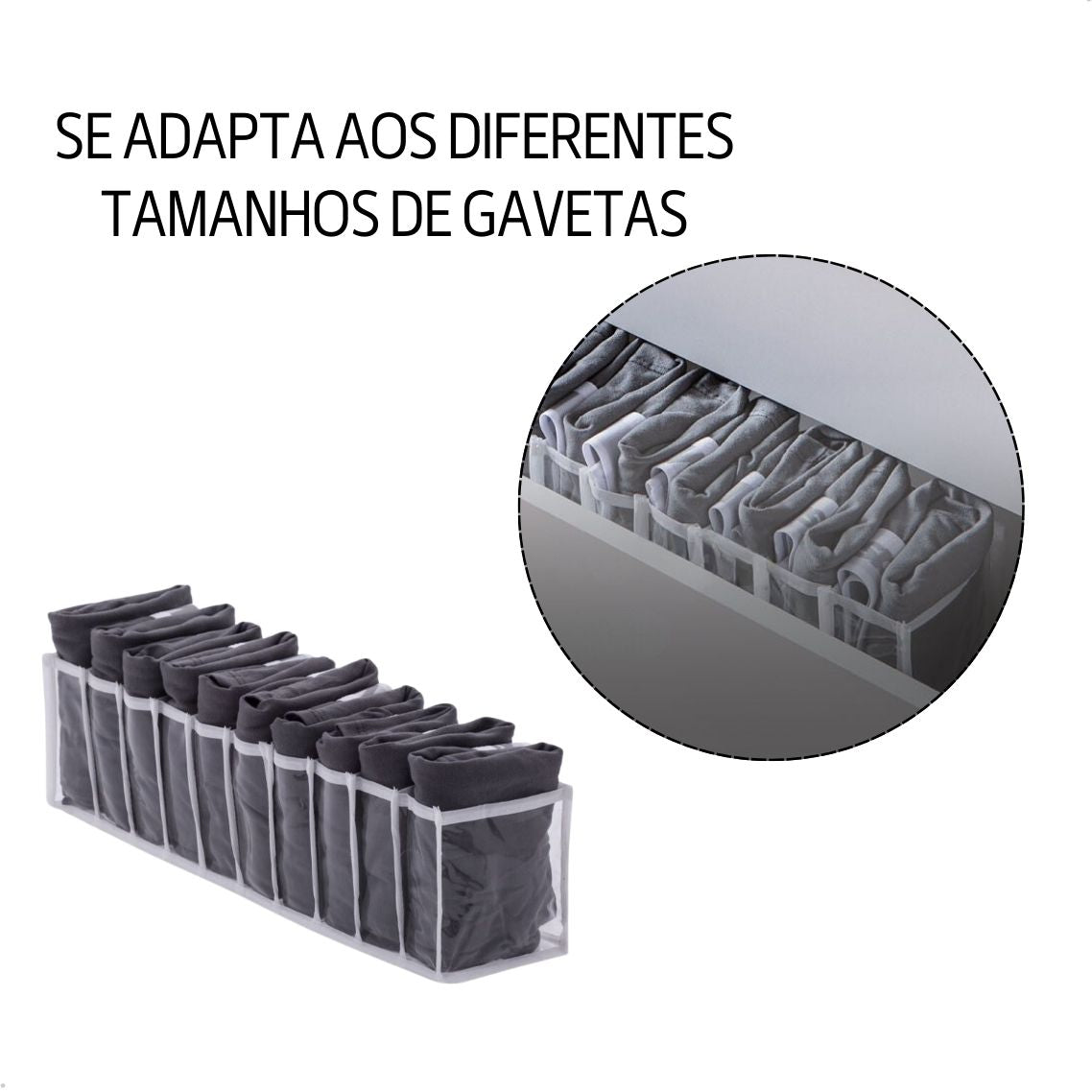 Kit 4 Colmeias Organizadoras Gaveta 40x10x10cm Transparente