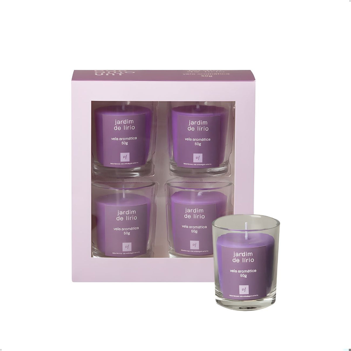Kit 4 Velas Aromáticas 50g Presente
