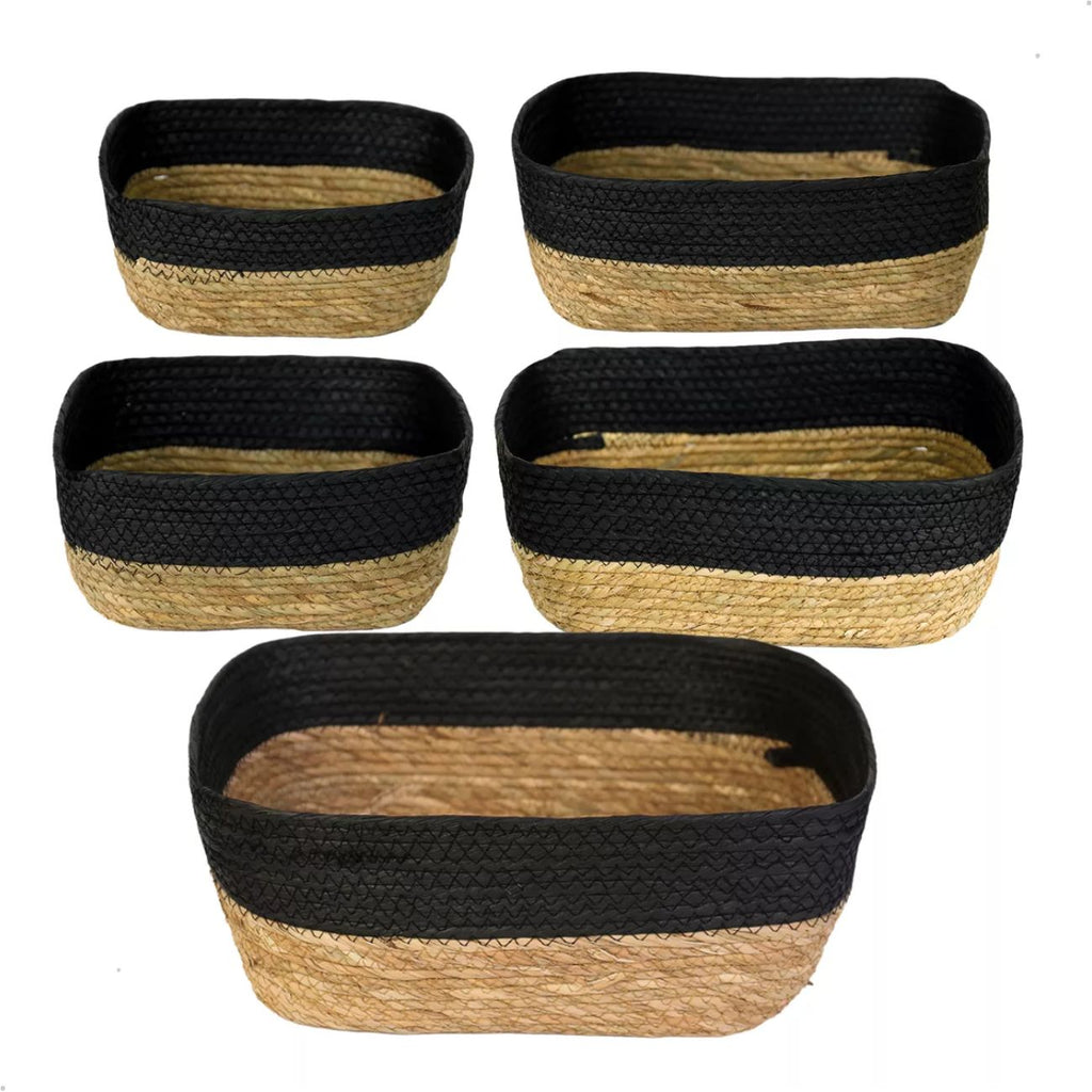 Kit 5 Cestos Seagrass Decorativo Boho