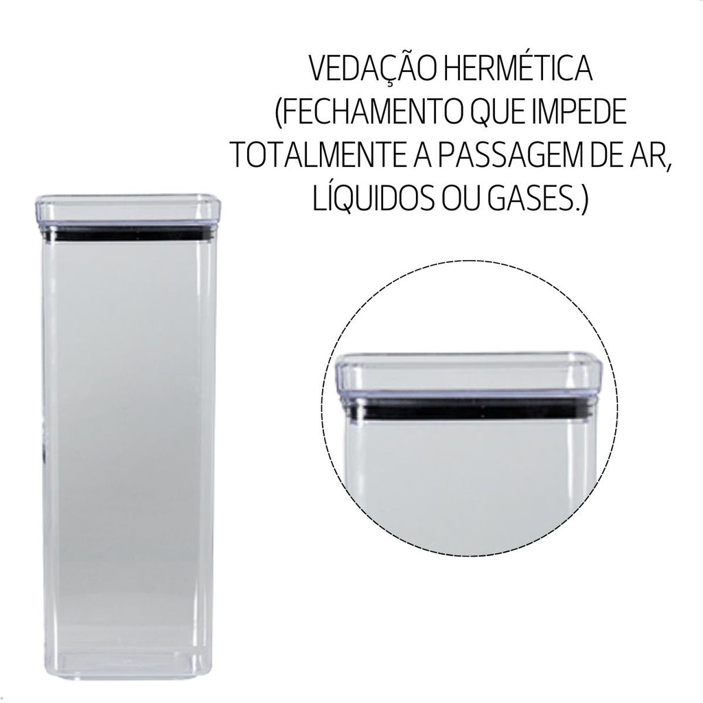 Kit 7 Potes Herméticos Acrílico Mantimentos