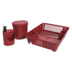 Kit Organizador de Pia Escorredor Dispenser e Lixeira
