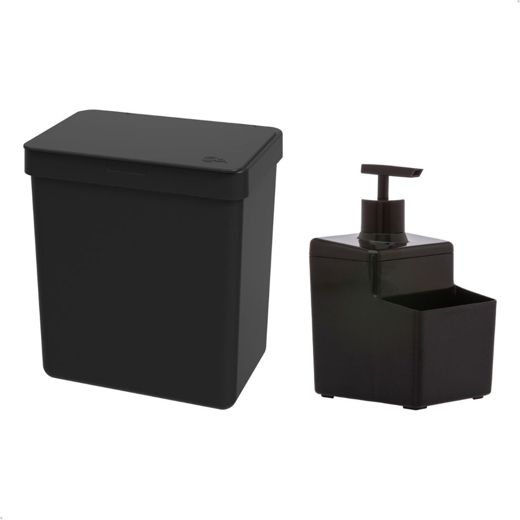 Kit Lixeira de Pia com Porta Detergente e Bucha