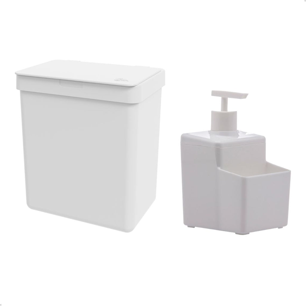 Kit Lixeira de Pia com Porta Detergente e Bucha