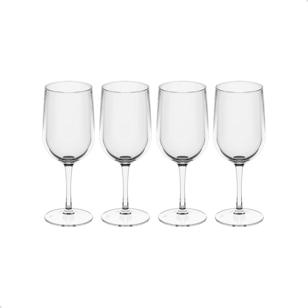 Kit 4 Taças de Acrílico para Vinho e Água 380 ml