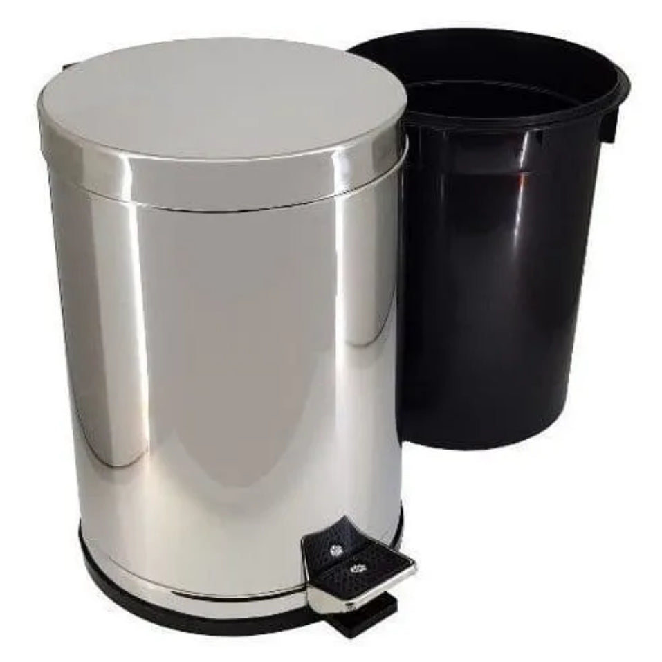 Lixeira Cozinha Inox 10,5 Litros Pedal Recipiente Plástico