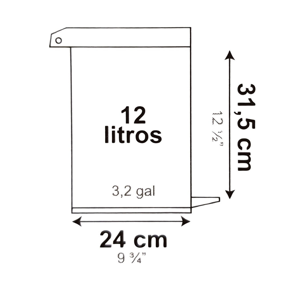 Lixeira para Cozinha com Pedal 12 Litros