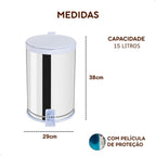 Lixeira Inox com Pedal 15 Litros