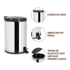 Lixeira Inox com Pedal 15 Litros