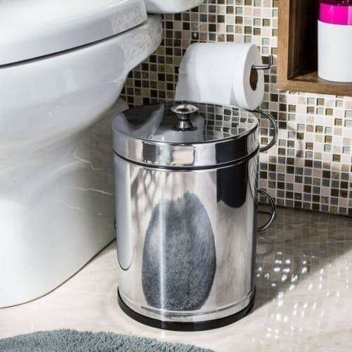 Lixeira Inox Banheiro 4,5 Litros com Recipiente Plástico