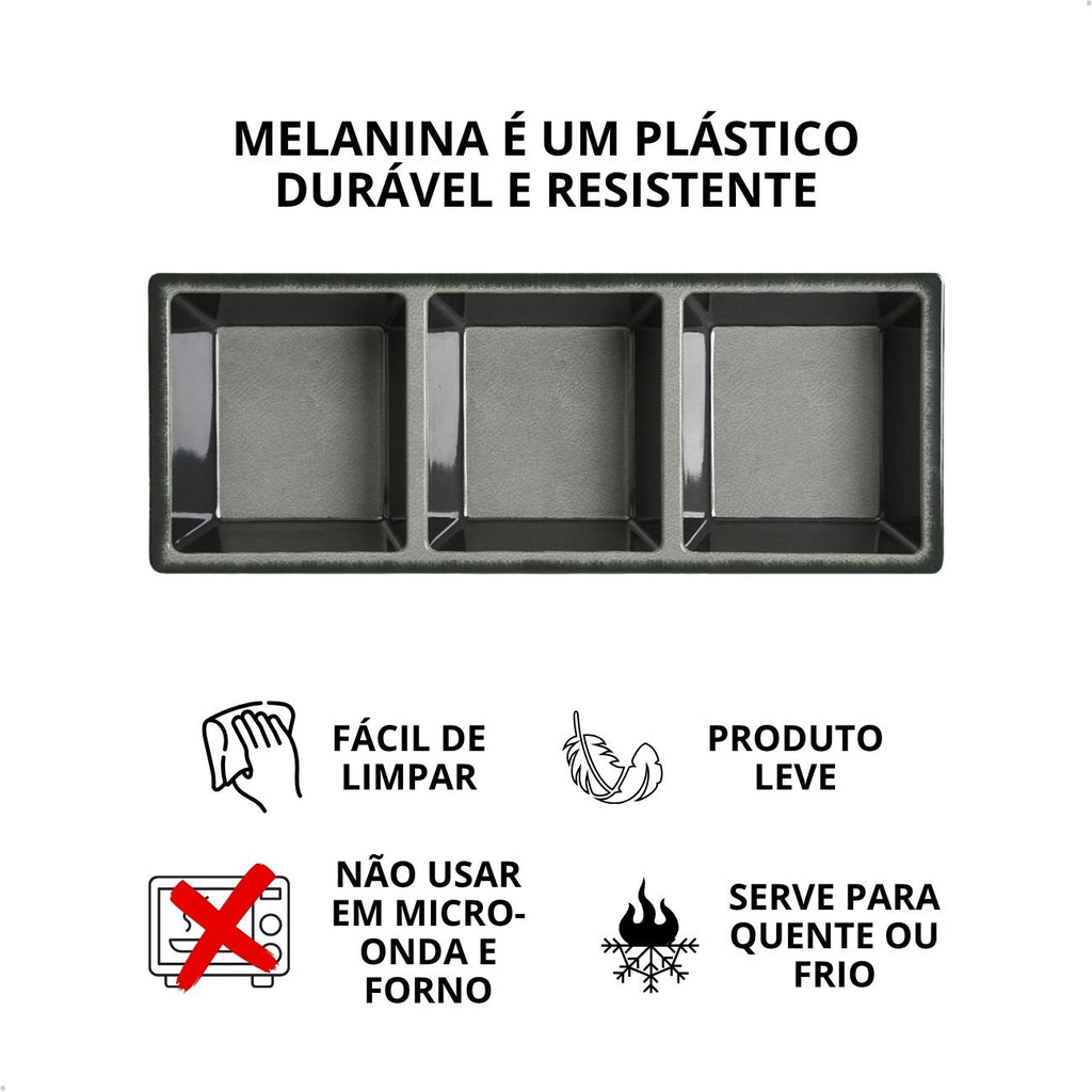 Petisqueira de Melamina para Servir 37,5x15cm