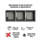 Petisqueira de Melamina para Servir 37,5x15cm