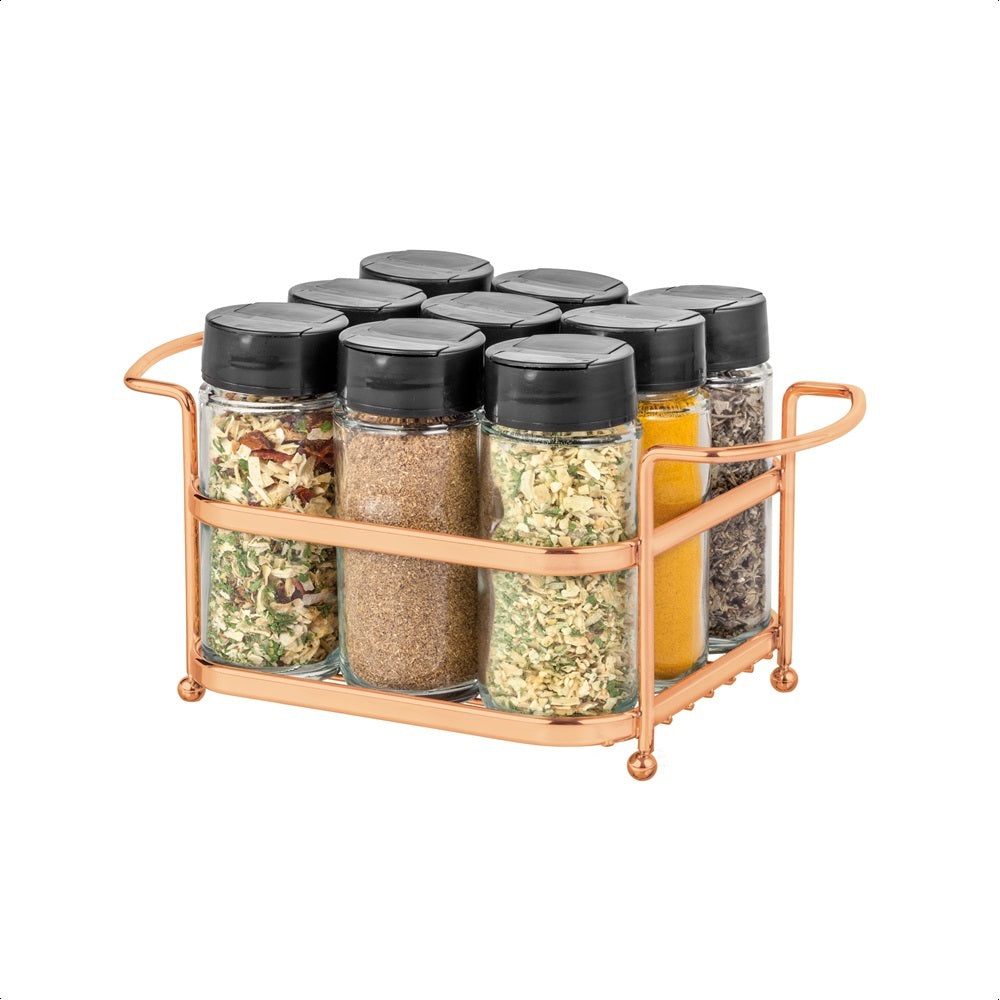 Porta Temperos Organizador com 9 Vidros para Cozinha