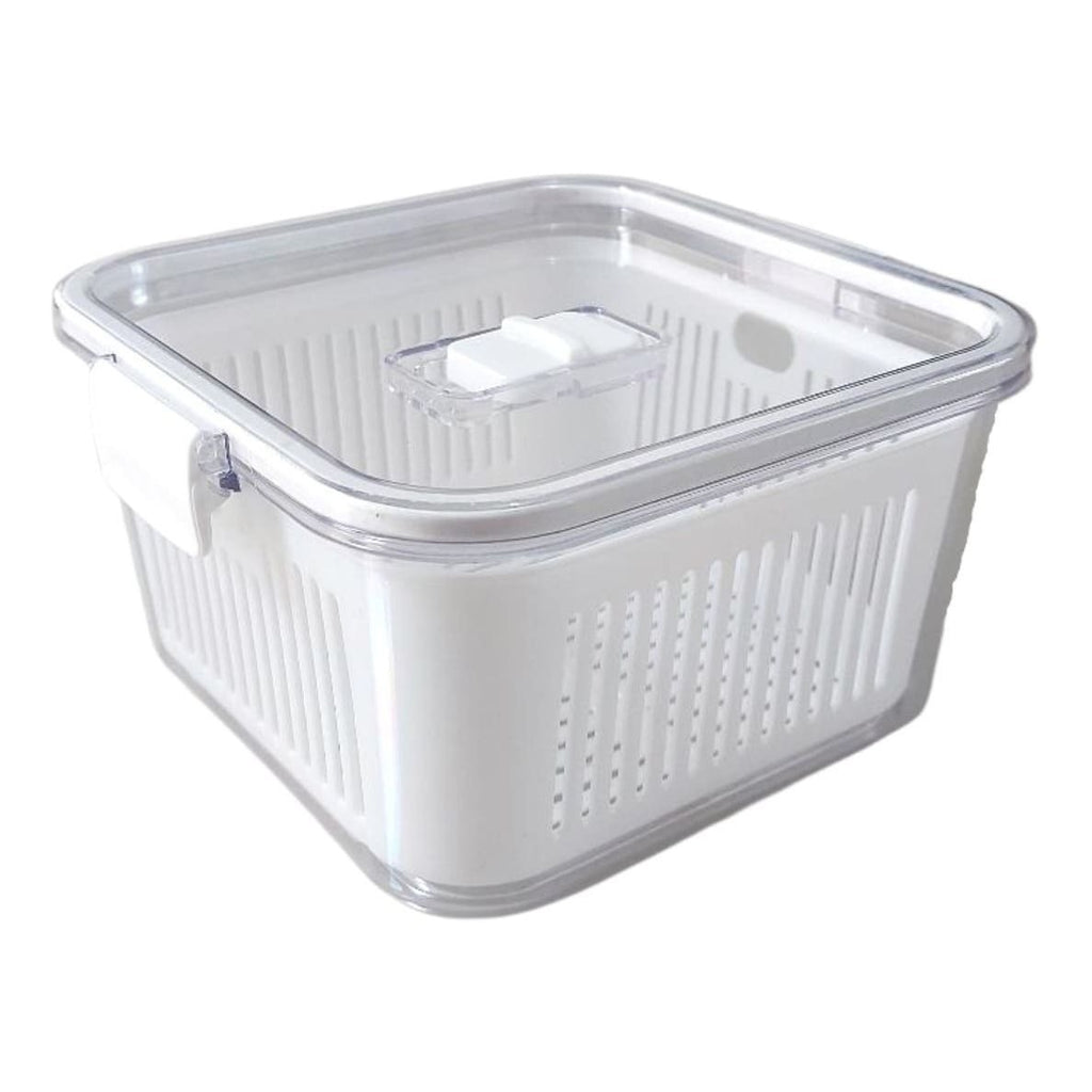 Pote Hermético Acrílico Transparente  com Drenagem 1.360ml