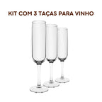 Taças Espumante Acrílico 160ml Jogo com 3 Unidades
