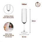 Taças Espumante Acrílico 160ml Jogo com 3 Unidades